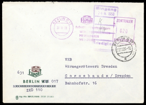 DDR Dienstpost, Brief