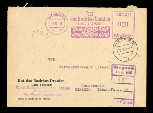 DDR Dienstpost, Brief