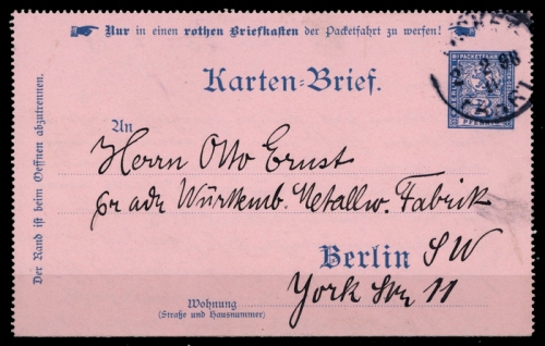 1898, Deutsches Reich, Brief