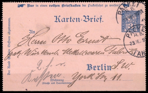 1897, Deutsches Reich, Brief