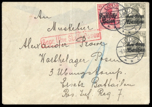 1915, Deutsche Besetzung I. WK Polen, 3, 6 (2), Brief