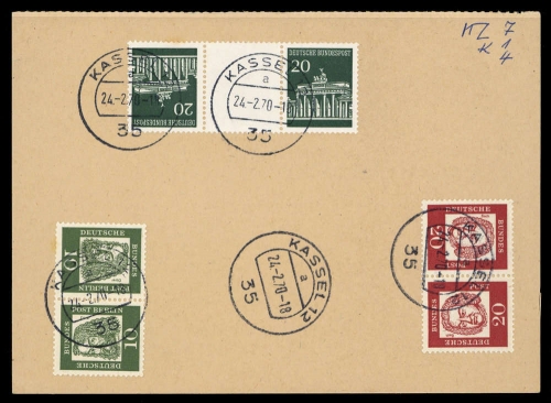 1963, Bundesrepublik Deutschland, K 1 + 4, KZ 7, Brief