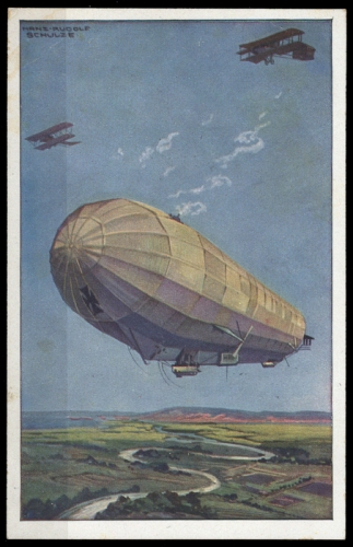 1914, Zeppelin,Zeppelin Postkarten,Luftflotten-Verein, Brief