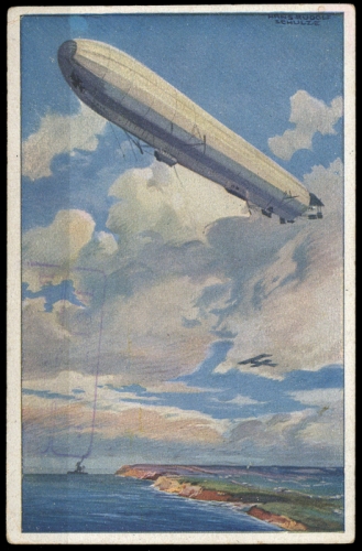 1915, Zeppelin,Zeppelin Postkarten,Luftflotten-Verein, Brief