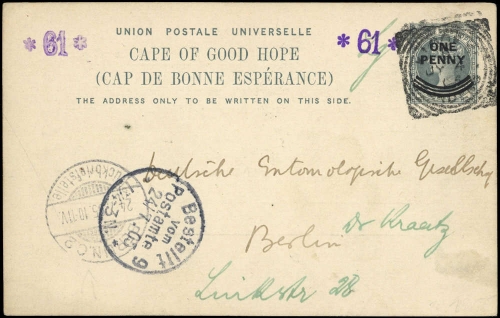 1897, Kap der Guten Hoffnung, P 12 I, Brief