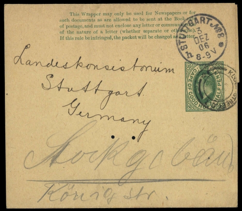 1905, Kap der Guten Hoffnung, S 6, Brief