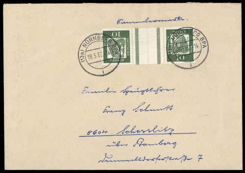 1961, Bundesrepublik Deutschland, KZ 1, Brief