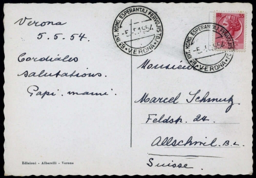 1954, Kunst u. Kultur,Esperanto,, 889, Brief