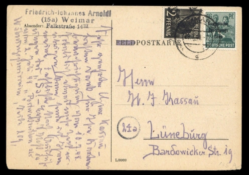 1948, SBZ Handstempel Bezirk 16, 166 III u.a., Brief