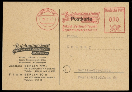 1947, Berlin Vorläufer, Brief