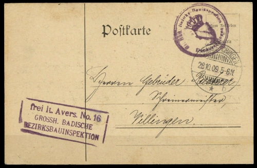 1909, Altdeutschland Baden, Brief