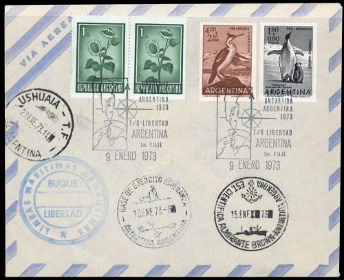 1973, Expeditionen,Antarktis,, Arg. 760-61 u.a., Brief