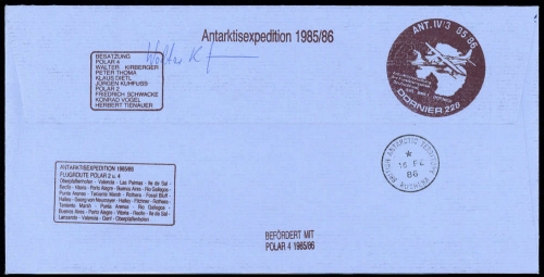 1985, Expeditionen,Antarktis,, 129-32, Brief