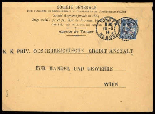 1911, Französische Post in Marokko, 32 a, Brief