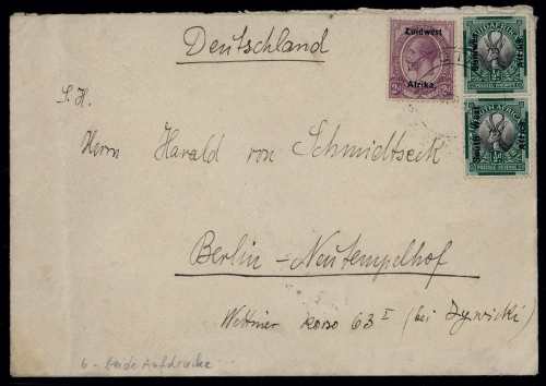 1926, Namibia, 81/82 u.a., Brief