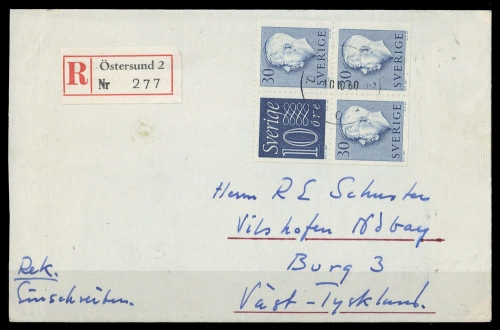 1957, Schweden, HBl. (5), Brief