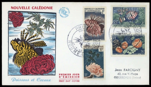 1959, Neukaledonien, 364-67, FDC