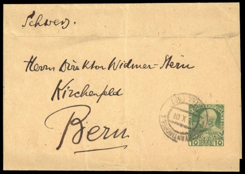 1908, Österreich Post in der Levante, S 3, Brief