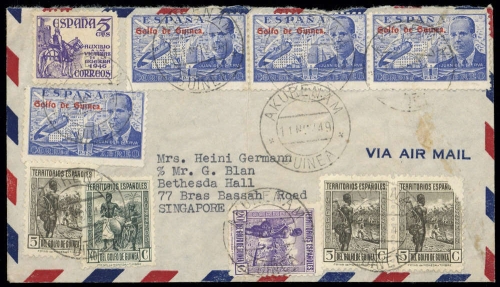 1942, Äquatorial-Guinea, 235 (4) u.a., Brief