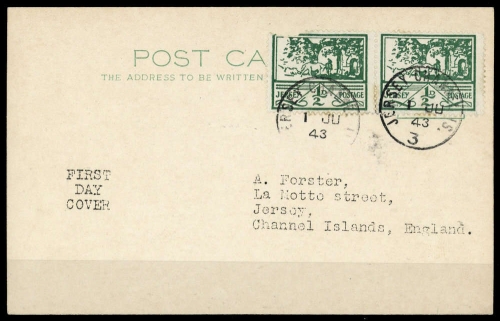 1943, Deutsche Besetzung II. WK Jersey, 3 (2), FDC