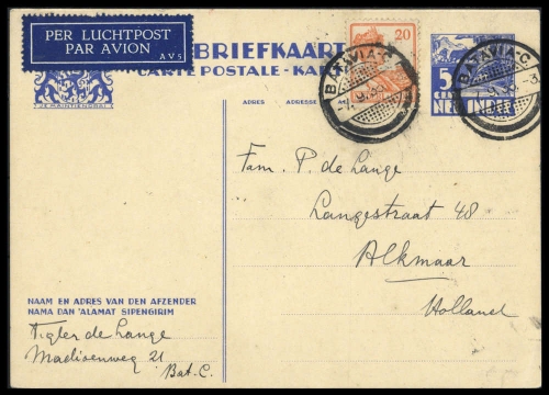 1929, Niederländisch Indien, A 171 u.a., Brief
