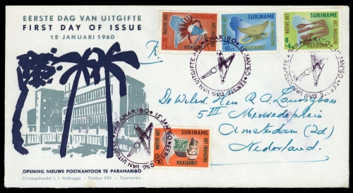1960, Surinam, 371-74, FDC