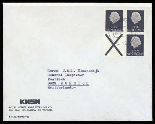 1967, Niederlande, HBl. (6 x), Brief