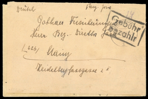 Französische Zone Rheinland Pfalz, Brief