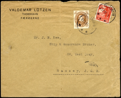 1927, Färöer, DK 188, 168, Brief