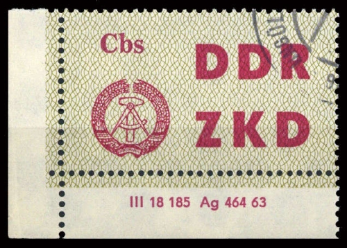 1963, DDR Verwaltungspost C Laufkontrollzettel ZKD, 2 DV 2, cto
