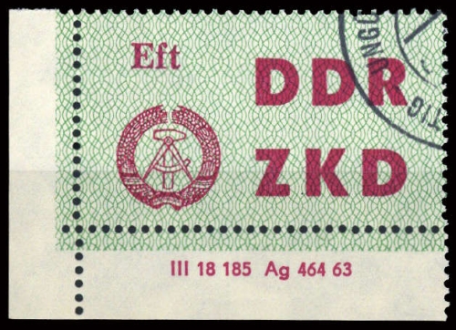 1963, DDR Verwaltungspost C Laufkontrollzettel ZKD, 4 DV 2, cto