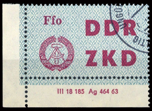 1963, DDR Verwaltungspost C Laufkontrollzettel ZKD, 5 DV 2, cto