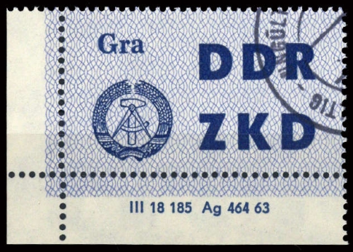 1963, DDR Verwaltungspost C Laufkontrollzettel ZKD, 6 DV 2, cto