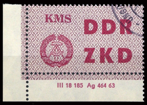 1963, DDR Verwaltungspost C Laufkontrollzettel ZKD, 8 DV 2, cto