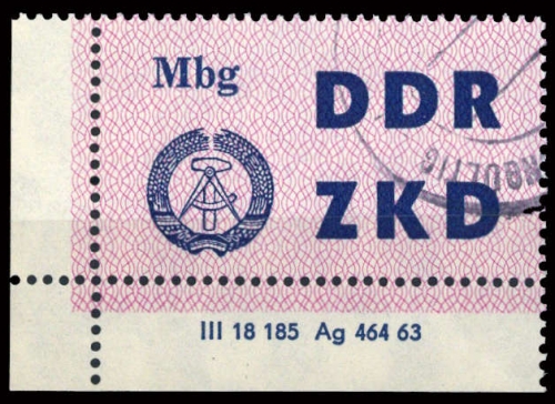 1963, DDR Verwaltungspost C Laufkontrollzettel ZKD, 10 DV 2, cto