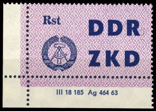 1963, DDR Verwaltungspost C Laufkontrollzettel ZKD, 13 DV 2, cto