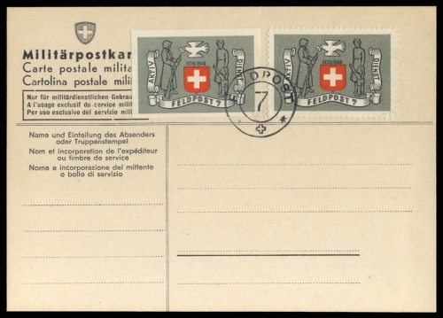 1939, Schweiz Soldatenmarken, Brief