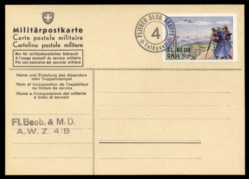 1939, Schweiz Soldatenmarken, Brief