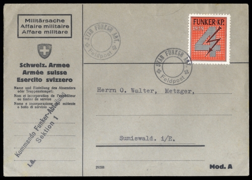 1939, Schweiz Soldatenmarken, Brief