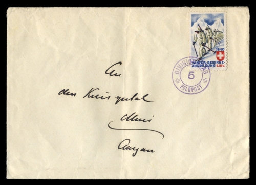 1940, Schweiz Soldatenmarken, Brief