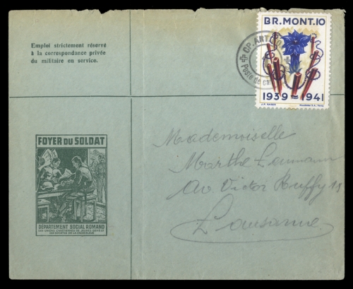 1941, Schweiz Soldatenmarken, Brief