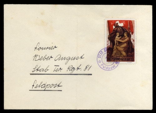 1939, Schweiz Soldatenmarken, Brief
