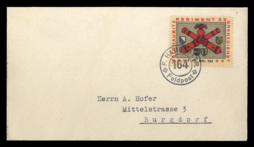 1940, Schweiz Soldatenmarken, Brief