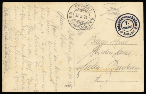 1938, Schweiz Soldatenmarken, Brief