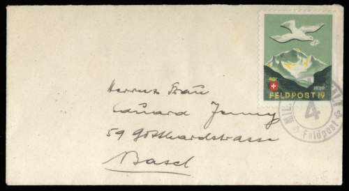 1939, Schweiz Soldatenmarken, Brief