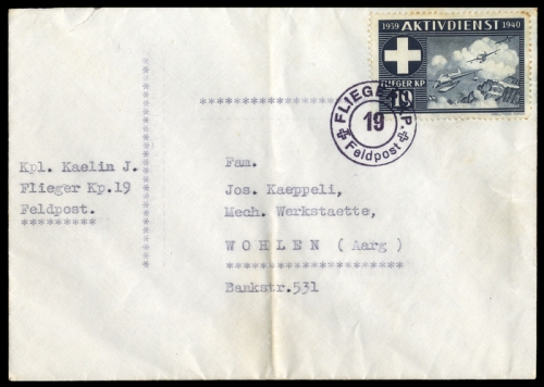 1940, Schweiz Soldatenmarken, Brief