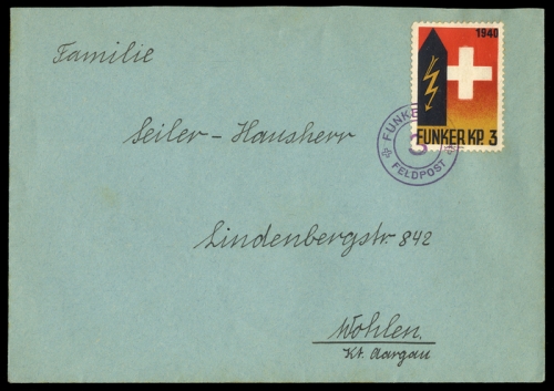 1940, Schweiz Soldatenmarken, Brief