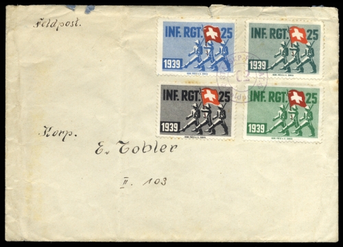 1939, Schweiz Soldatenmarken, Brief