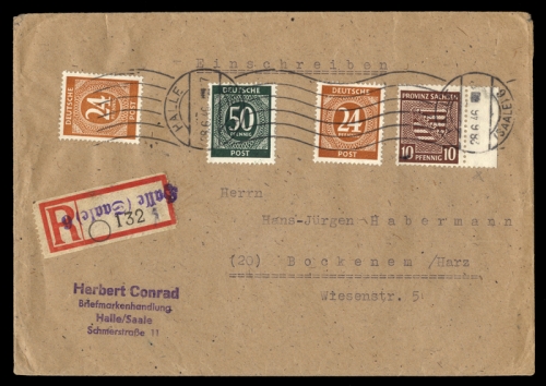 1945, SBZ Provinz Sachsen, 78 X u.a., Brief