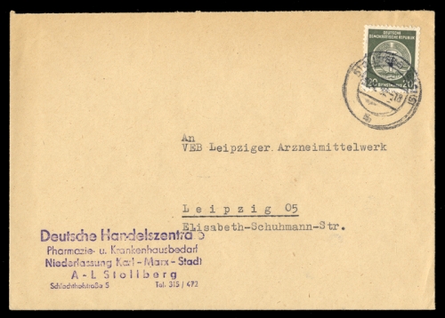 1954, DDR Dienstpost, 22, Brief